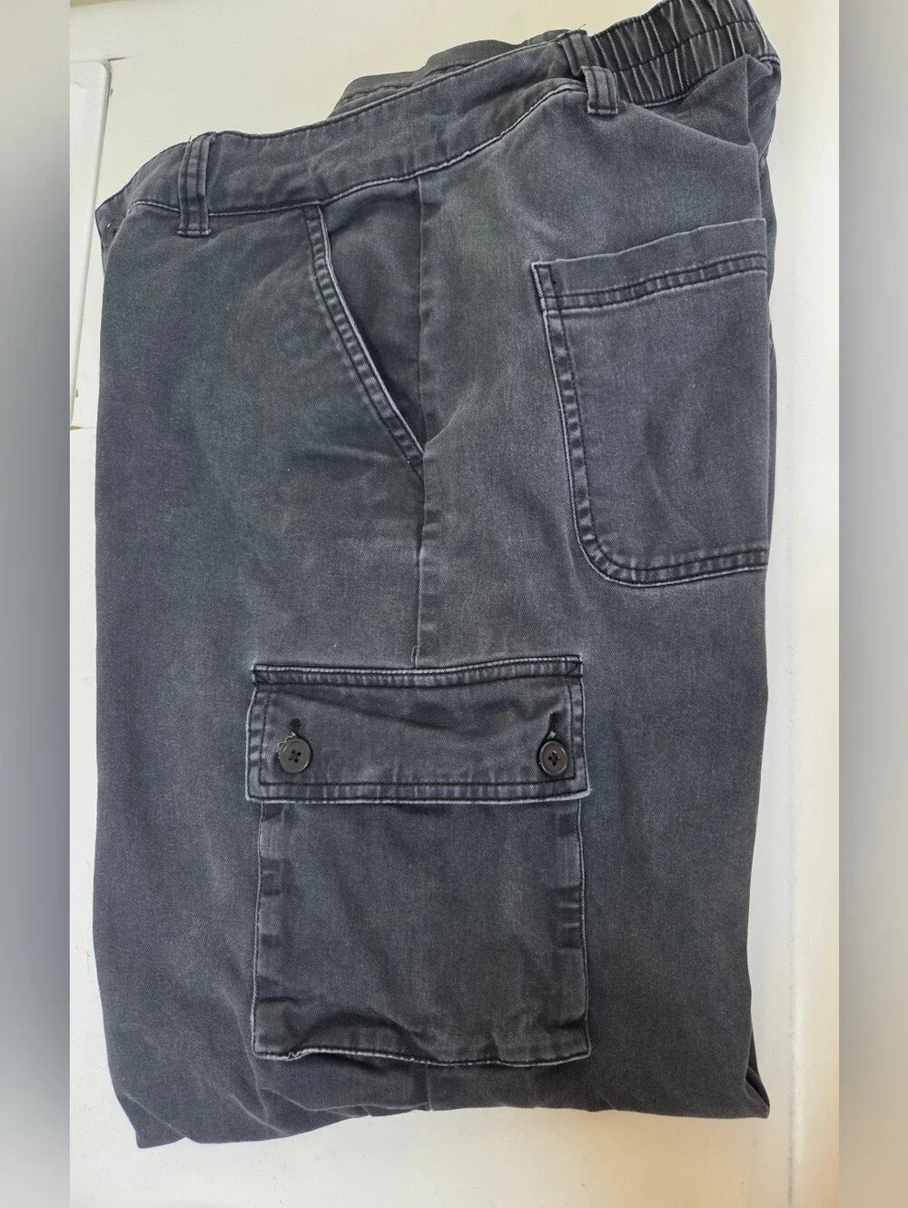 Wild Fable Charcoal Mid-Rise Relaxed Fit Barrel Leg Cargo Pants Size Small/29